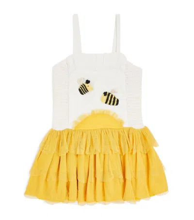 Stella Mccartney Kids Bumble Bee Tulle Dress (3-14 Years) In Yellow