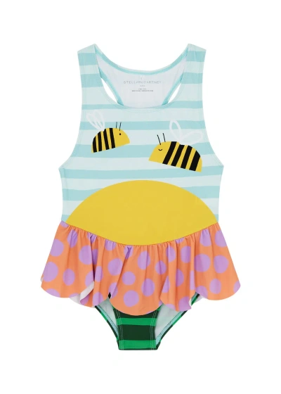 Stella Mccartney Kids Bumblebee Printed Swimsuit (12-36 Months) In Multicoloured