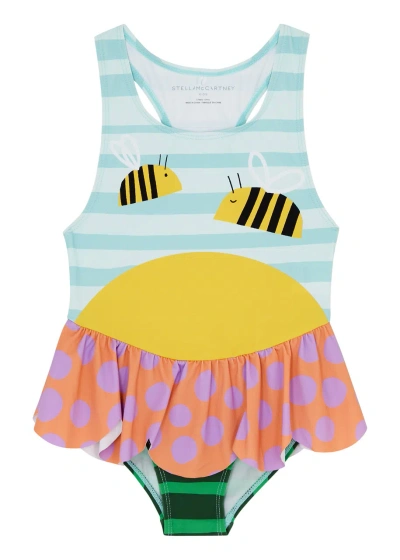 Stella Mccartney Kids Bumblebee Printed Swimsuit (4-10 Years) In Multicoloured