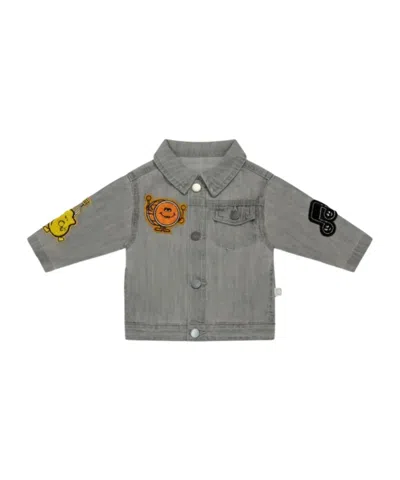 Stella Mccartney Kids Cartoon Patch Denim Jacket In Gray