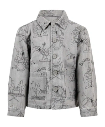Stella Mccartney Kids Cartoon Print Denim Jacket In Multi