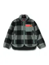 Stella Mccartney Kids Check Print Fleece Jacket In Green