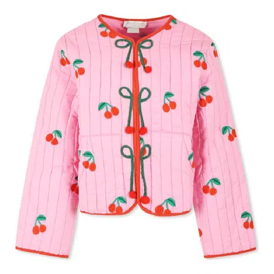 Stella Mccartney Kids Cherry Embroidered Jacket In Pink