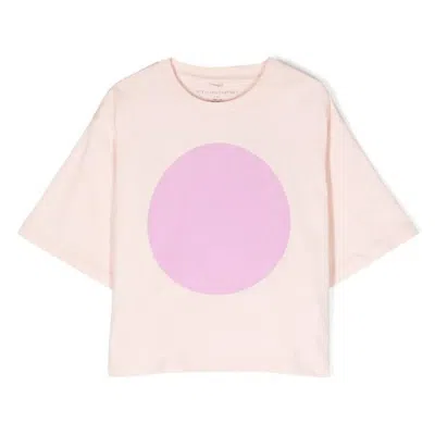 Stella Mccartney Kids Circle Logo Cotton T-shirt In Pink