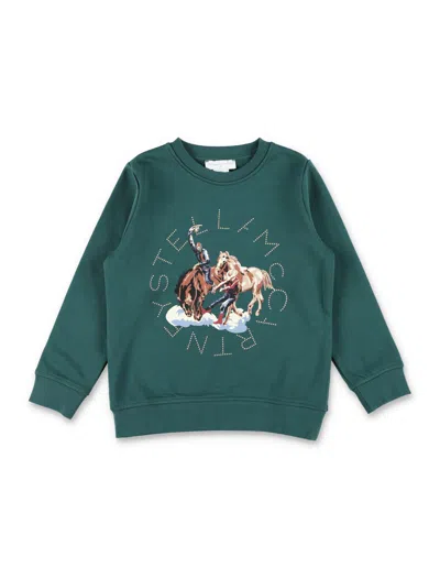 Stella Mccartney Kids Kids Graphic Crewneck Sweatshirt In Green