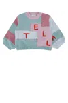 Stella Mccartney Kids Colorblock Logo Intarsia Sweater In Multi