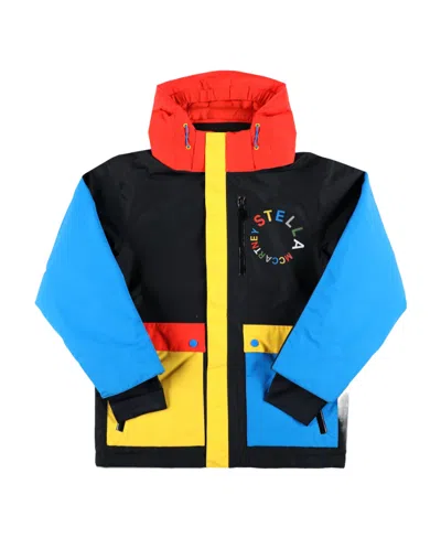 Stella Mccartney Kids Colour-block Drawstring Hooded Jacket In Multi