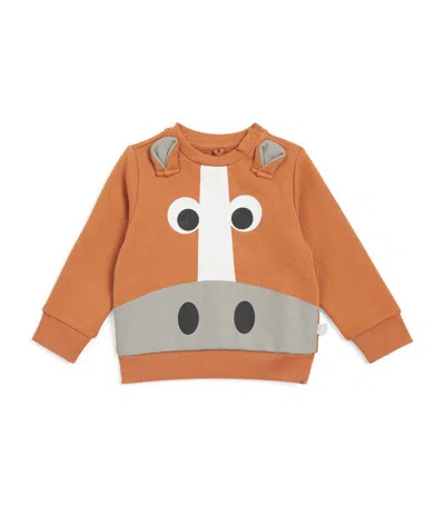 Stella Mccartney Kids Cotton Horse Sweatshirt (3-36 Months) In Brown