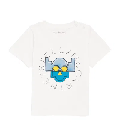 Stella Mccartney Kids Cotton Robot Logo T-shirt In White