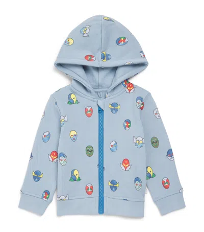 Stella Mccartney Kids Cotton Superhero Hoodie In Blue