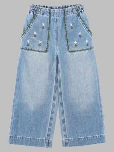 Stella Mccartney Kids Cotton Trousers In Blue