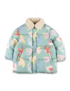 Stella Mccartney Kids Dove Print Puffer Coat In Blue
