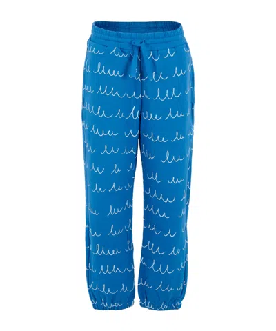 Stella Mccartney Kids Drawstring Printed Pants In Blue
