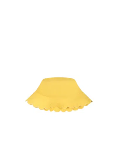 Stella Mccartney Kids Dropped Narrow Brim Bucket Hat In Yellow