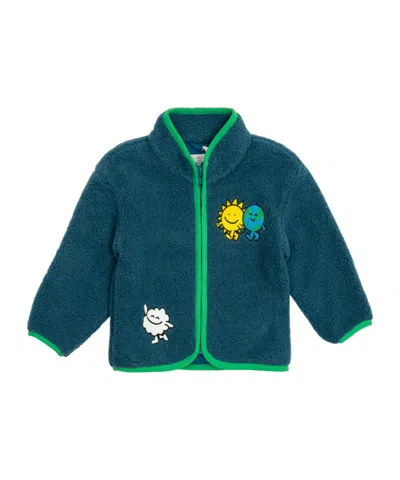 Stella Mccartney Kids Earth Embroidered Jacket In Blue