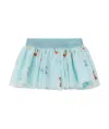 Stella Mccartney Kids Embroidered-bows Glittery-waist Flared Tutu In Blue