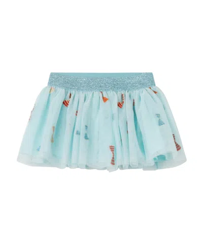 Stella Mccartney Kids Embroidered-bows Glittery-waist Flared Tutu In Blue