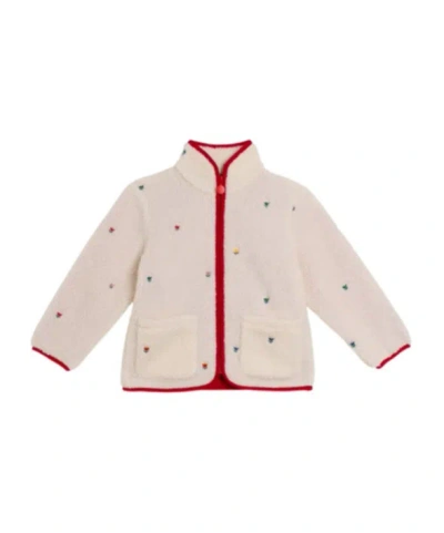 Stella Mccartney Kids Embroidered High Neck Jacket In White