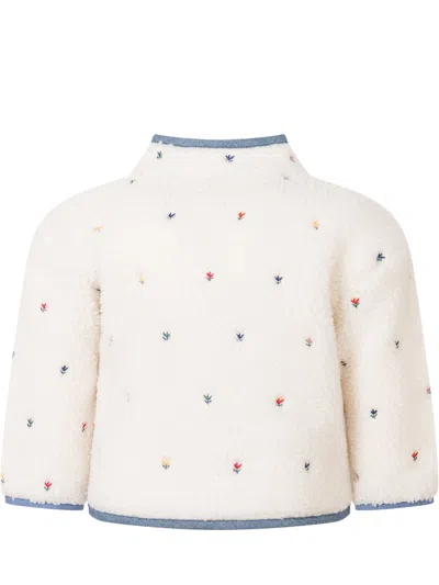 Stella Mccartney Kids Embroidered Jacket In Avorio/embroidery