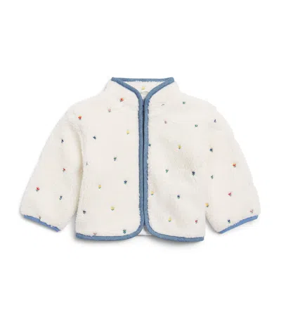 Stella Mccartney Kids Fleece Floral Jacket In Neutral