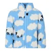 Stella Mccartney Kids Fleece Sheep Print Jacket In Blue