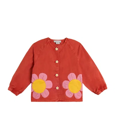 Stella Mccartney Kids Floral Denim Jacket In Red