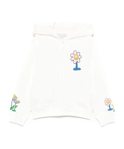 Stella Mccartney Babies'  Kids Flower-printed Zipped Hoodie In White