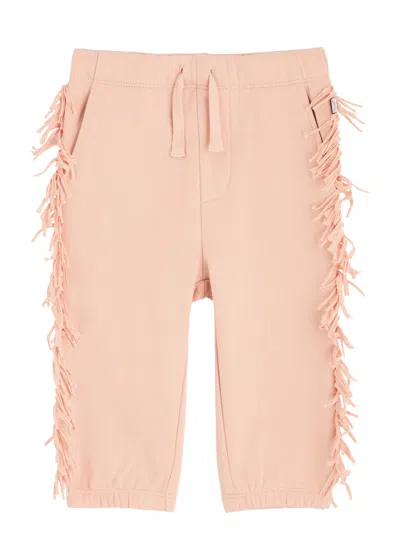 Stella Mccartney Kids Fringe-trimmed Cotton Sweatpants In Pink