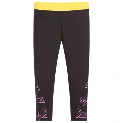 Stella Mccartney Kids Girls Black Logo Sports Leggings