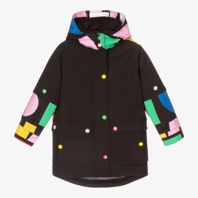 Stella Mccartney Babies'  Kids Girls Black Multi-coloured Coat