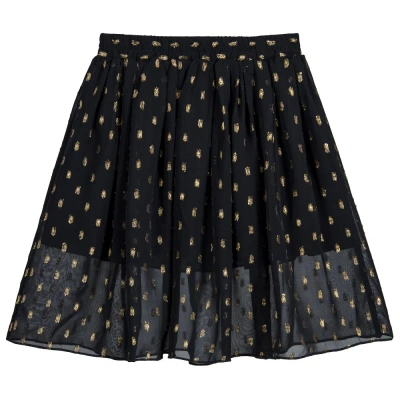 Stella Mccartney Babies'  Kids Girls Blue Amalie Chiffon Skirt In Black