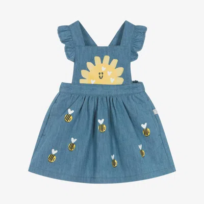 Stella Mccartney Babies'  Kids Girls Blue Denim Bee Print Dress