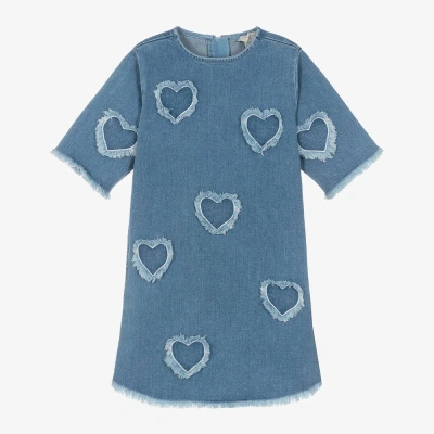 Stella Mccartney Kids Girls Blue Denim Heart Dress