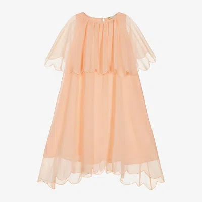 Stella Mccartney Kids Girls Blush Pink Crêpe Chiffon Dress