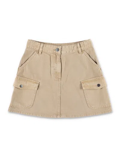 Stella Mccartney Kids Girls Cotton Cargo Skirt In Neutral
