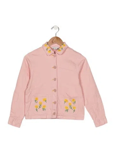 Pre-owned Stella Mccartney Kids' Girls' Denim Long Sleeve Jacket In Pink