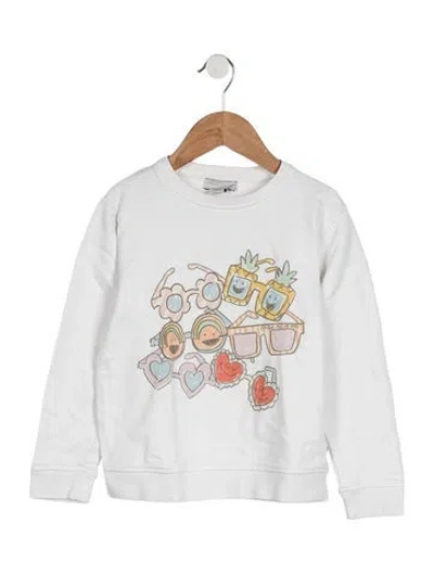 Pre-owned Stella Mccartney Kids Girls' Graphic Print Sweatshirt In White