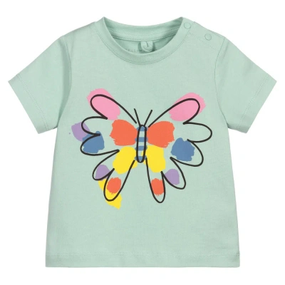 Stella Mccartney Babies'  Kids Girls Green Butterfly Print T-shirt