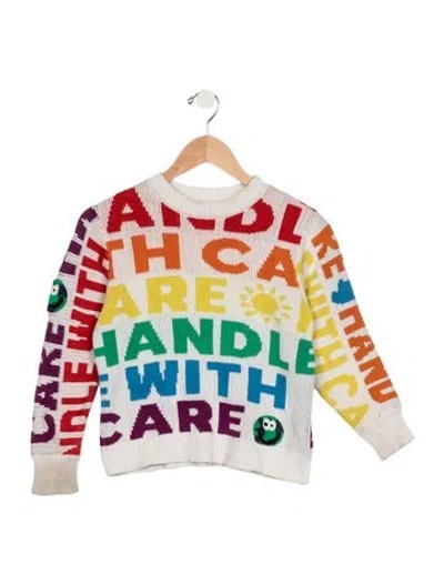Pre-owned Stella Mccartney Kids Girls Knitted Sweater In White