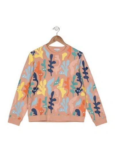 Pre-owned Stella Mccartney Kids Girls Monster Print Long Sleeve Sweater In Orange/yellow