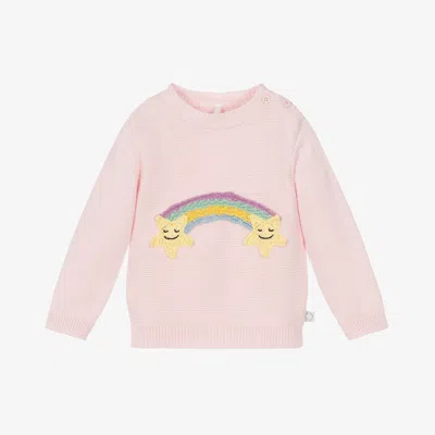 Stella Mccartney Babies'  Kids Girls Pink Cotton Rainbow Sweater