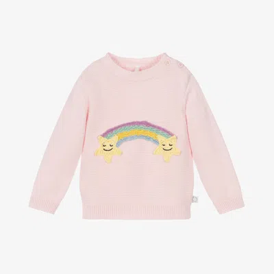 Stella Mccartney Babies'  Kids Girls Pink Cotton Rainbow Jumper