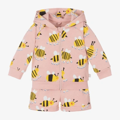 Stella Mccartney Babies'  Kids Girls Pink Organic Cotton Bee Shorts Set