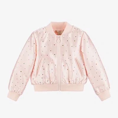 Stella Mccartney Kids Girls Pink Satin Diamanté Jacket