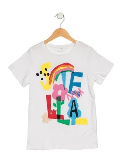 Pre-owned Stella Mccartney Kids' Girls' Printed Short Sleeved T-shirt In White
