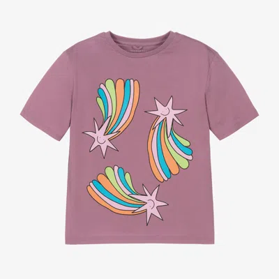 Stella Mccartney Babies'  Kids Girls Purple Cotton Cosmic Star T-shirt