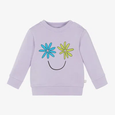 Stella Mccartney Babies'  Kids Girls Purple Cotton Flower Sweatshirt