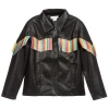 STELLA MCCARTNEY STELLA MCCARTNEY KIDS GIRLS TEEN BLACK FAUX LEATHER JACKET