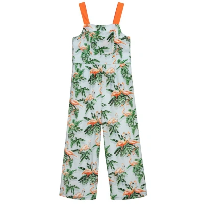 Stella Mccartney Kids Girls Teen Blue Flamingos Jumpsuit