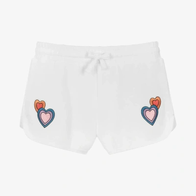 Stella Mccartney Kids Girls White Cotton Hearts Shorts